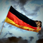Deutschland fahne dunkle wolken